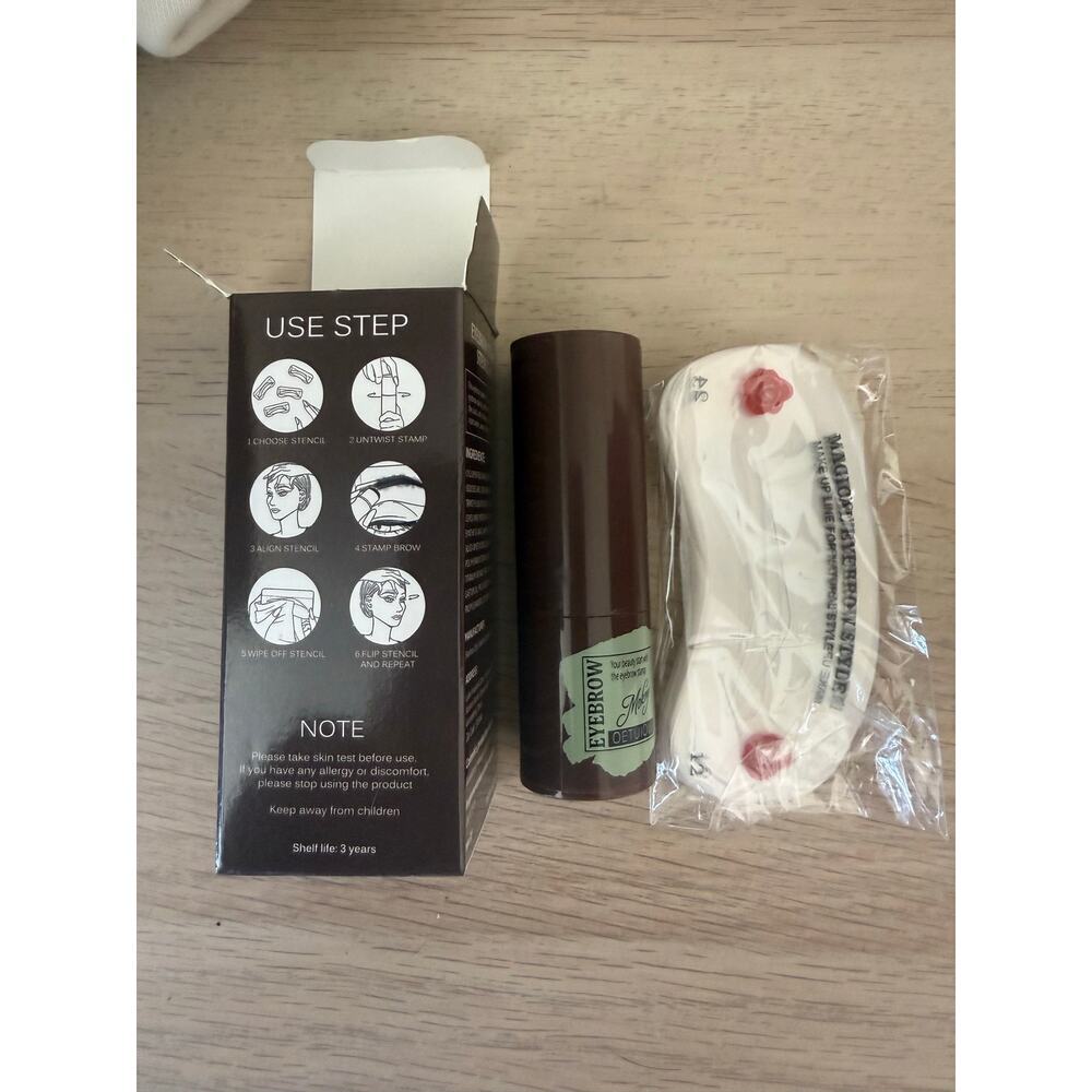 Eyebrow Stamp Stencil Kit Medium Brown Make Up Beauty Eyes Skincare New In Box - Picture 2 of 5